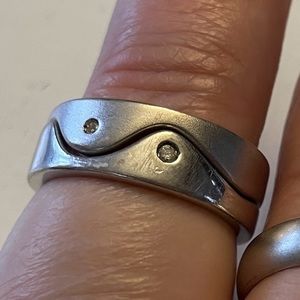 Silver and diamond bands
